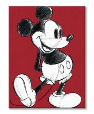Mickey Mouse Retro Red - obraz na płótnie