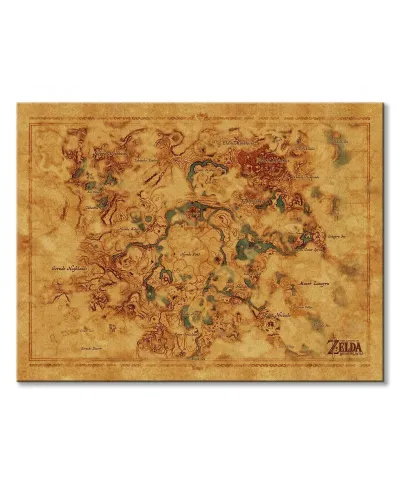 The Legend Of Zelda: Breath Of The Wild Hyrule Map - obraz na płótnie