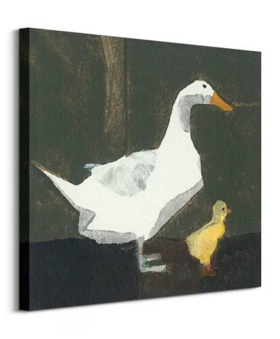 Kaczka i kaczątko - obraz na płótnie
