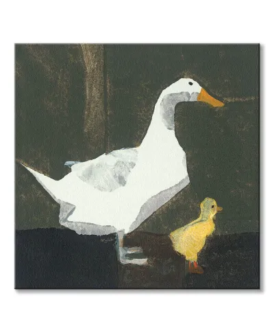 Kaczka i kaczątko - obraz na płótnie