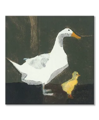 Kaczka i kaczątko - obraz na płótnie