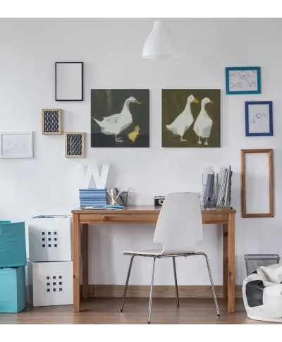 Kaczka i kaczątko - obraz na płótnie