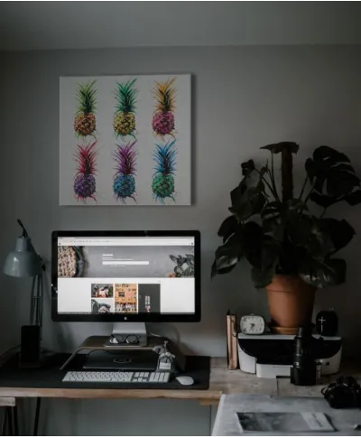 Pineapple Rainbow - obraz na płótnie