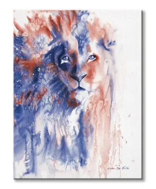 Obraz na ścianę - Kolorowy Lew - 60x80 cm