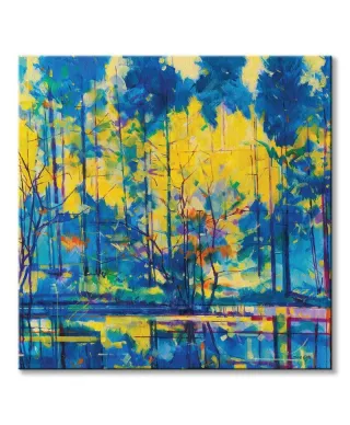 Tall Trees at Meadowcliff Pond - obraz na płótnie