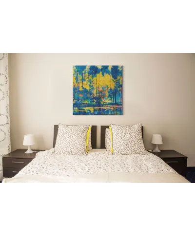 Tall Trees at Meadowcliff Pond - obraz na płótnie