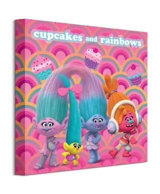 Trolls Cupcakes and Rainbows - obraz na płótnie