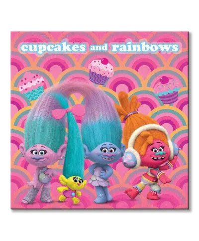 Trolls Cupcakes and Rainbows - obraz na płótnie