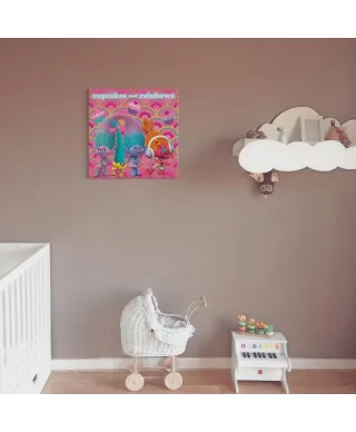 Trolls Cupcakes and Rainbows - obraz na płótnie