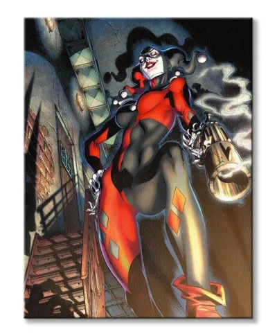 Harley Quinn Gun Smoke - obraz na płótnie