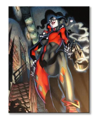 Harley Quinn Gun Smoke - obraz na płótnie
