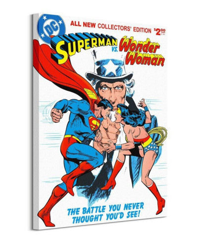 Superman vs Wonder Woman Battle - obraz na płótnie