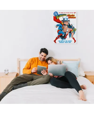 Superman vs Wonder Woman Battle - obraz na płótnie