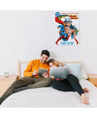 Superman vs Wonder Woman Battle - obraz na płótnie