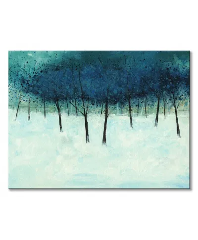 Blue Trees on White - obraz na płótnie