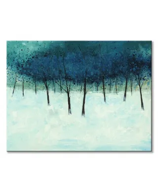 Blue Trees on White - obraz na płótnie