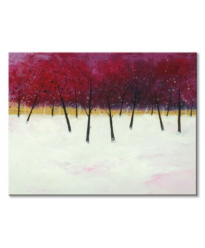 Red Trees on White - obraz na płótnie