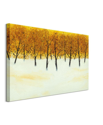 Yellow Trees on White - obraz na płótnie