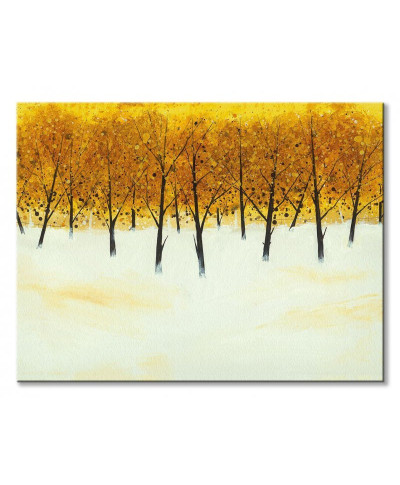 Yellow Trees on White - obraz na płótnie