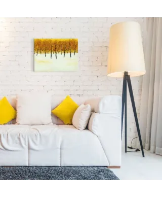 Yellow Trees on White - obraz na płótnie