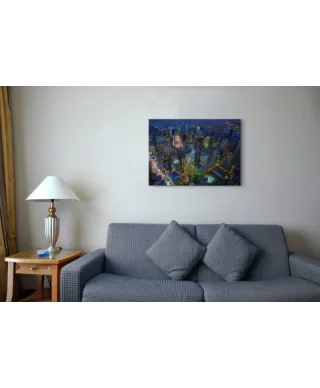 Manhattan at Night - obraz na płótnie