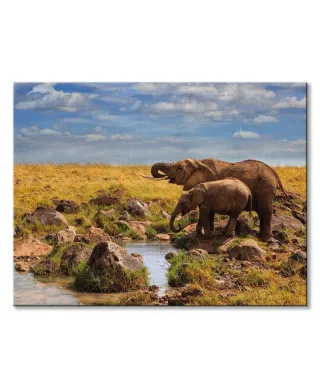 Elephants of Maasai Mara - obraz na płótnie