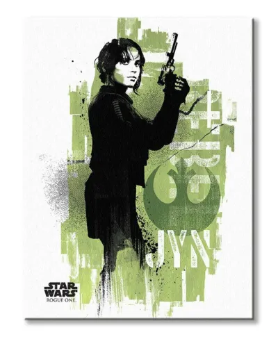 Star Wars Rogue One Jyn Grunge - obraz na płótnie