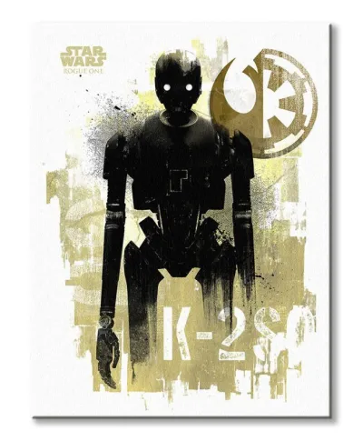 Star Wars Rogue One K-2S0 Grunge - obraz na płótnie