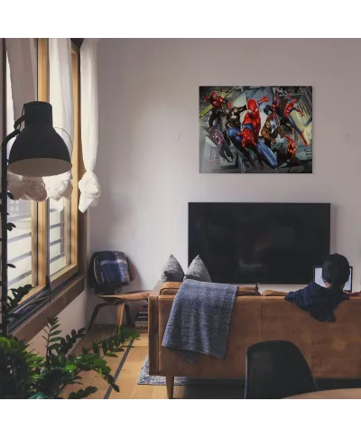 Spider-Man Evolution Skyline - obraz na płótnie