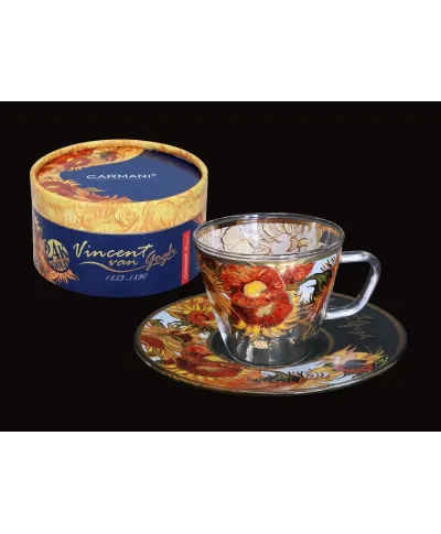 Filiżanka espresso - ze spodkiem - Słoneczniki - Van Gogh