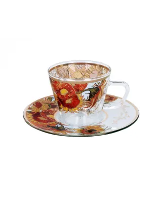 Filiżanka espresso - ze spodkiem - Słoneczniki - Van Gogh