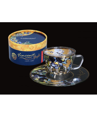 Filiżanka espresso - ze spodkiem - V. Van Gogh- Irysy