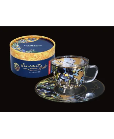Filiżanka espresso - ze spodkiem - V. Van Gogh- Irysy