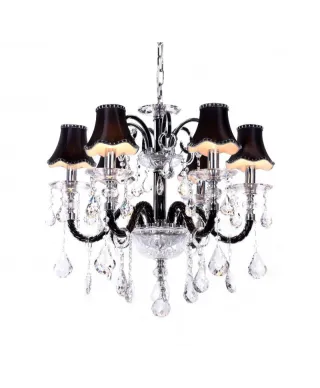Żyrandol Klasyczny - Kryształowy - Czarny - Denica W6
