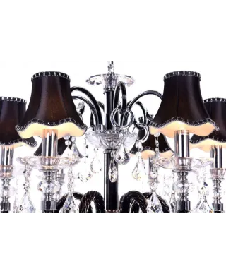 Żyrandol Klasyczny - Kryształowy - Czarny - Denica W6