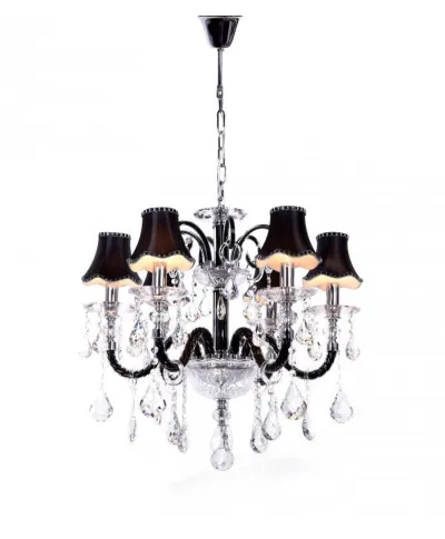 Żyrandol Klasyczny - Kryształowy - Czarny - Denica W6