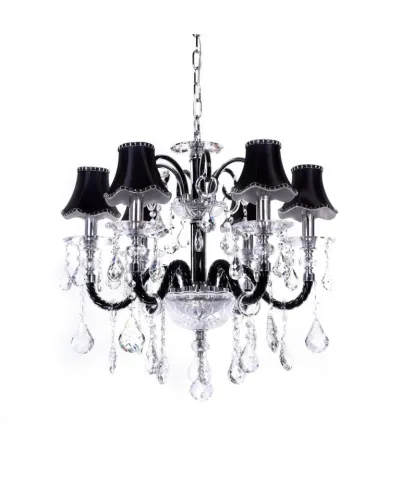 Żyrandol Klasyczny - Kryształowy - Czarny - Denica W6