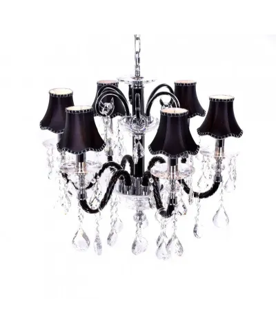 Żyrandol Klasyczny - Kryształowy - Czarny - Denica W6