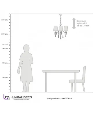 Żyrandol klasyczny - Kryształowy biały - Alessa W4