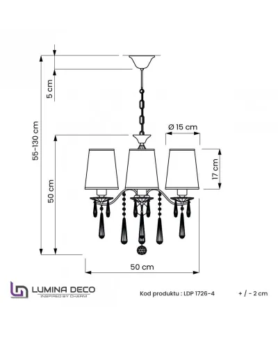Żyrandol klasyczny - Kryształowy biały - Alessa W4