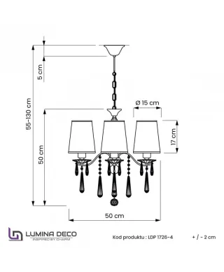Żyrandol klasyczny - Kryształowy biały - Alessa W4