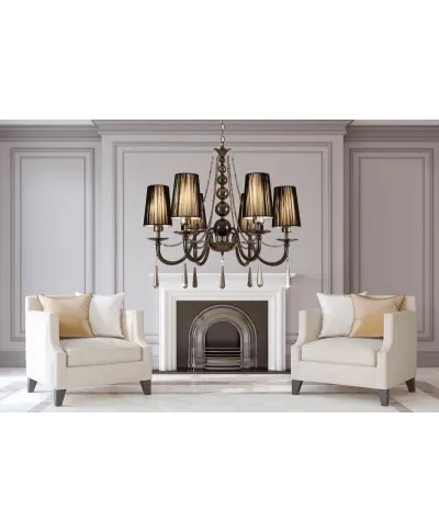 Żyrandol Kryształowy - Klasyczny Czarny Fabione W6