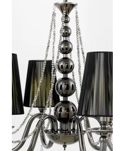 Żyrandol Kryształowy - Klasyczny Czarny Fabione W6