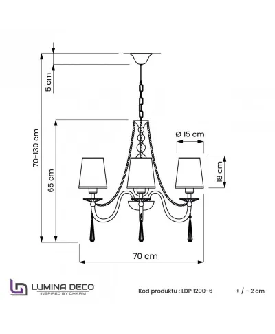 Żyrandol Kryształowy - Klasyczny Czarny Fabione W6