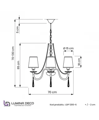 Żyrandol Kryształowy - Klasyczny Czarny Fabione W6