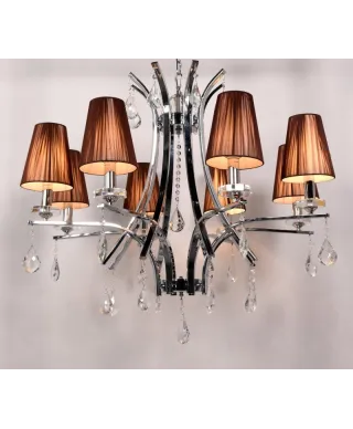 Żyrandol Klasyczny - Kryształowy Brązowy Glamour W8
