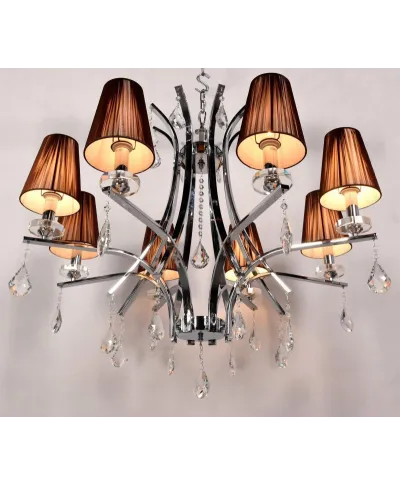 Żyrandol Klasyczny - Kryształowy Brązowy Glamour W8