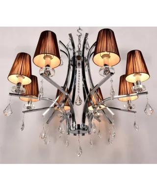 Żyrandol Klasyczny - Kryształowy Brązowy Glamour W8