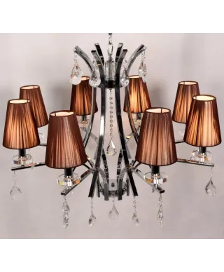 Żyrandol Klasyczny - Kryształowy Brązowy Glamour W8