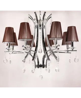 Żyrandol Klasyczny - Kryształowy Brązowy Glamour W8
